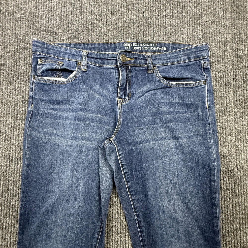 Gap Sexy Bootcut Fit Jeans Tinted Dark Wash Blue Denim 14/32R S/346418-00 - Picture 10 of 14